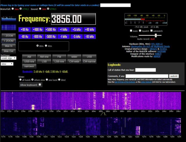 Web SDR: listening to the radio spectrum from anywhere in the world
